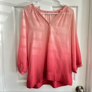 New York & Co pink sheer blouse - Size M